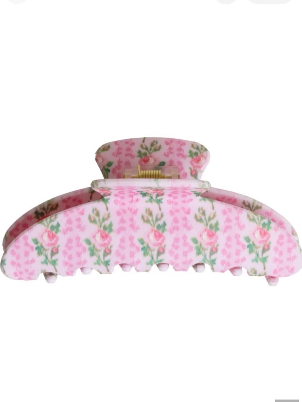 LoveShackFancy Pink Rose Print Hair Claw